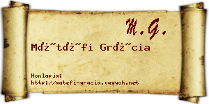Mátéfi Grácia névjegykártya